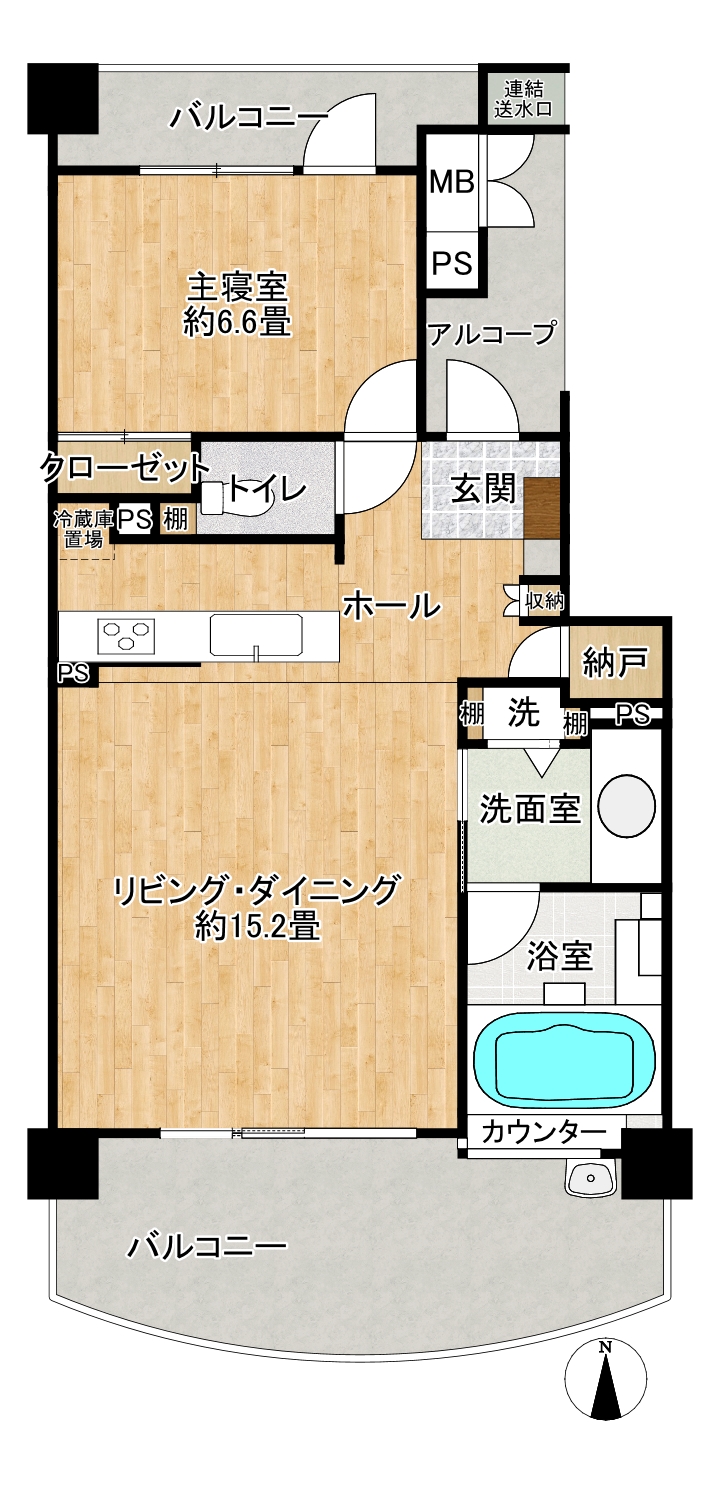 1LDKの間取り図