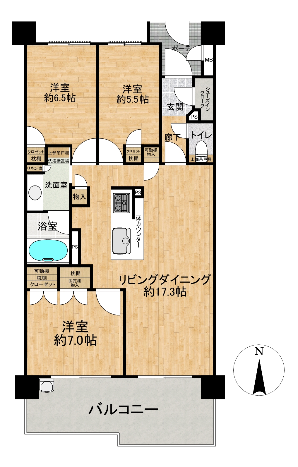 3LDKの間取り図